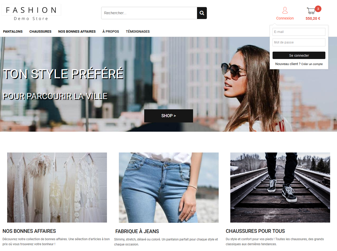 Bouton 'Mon compte' personnalisé