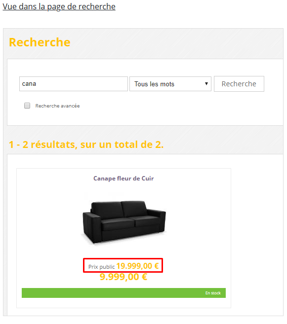 Prix de vente conseillé
