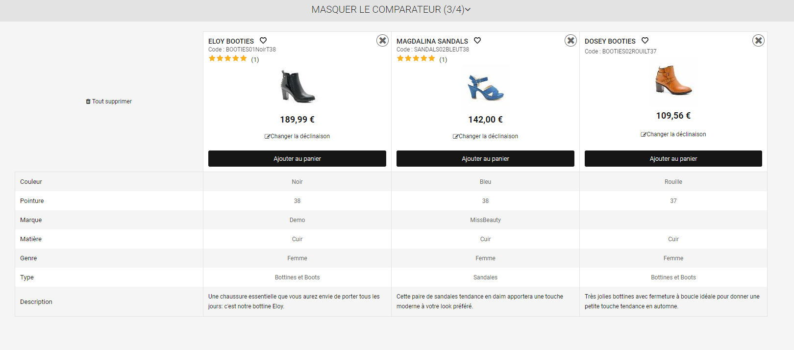 Comparateur de produits