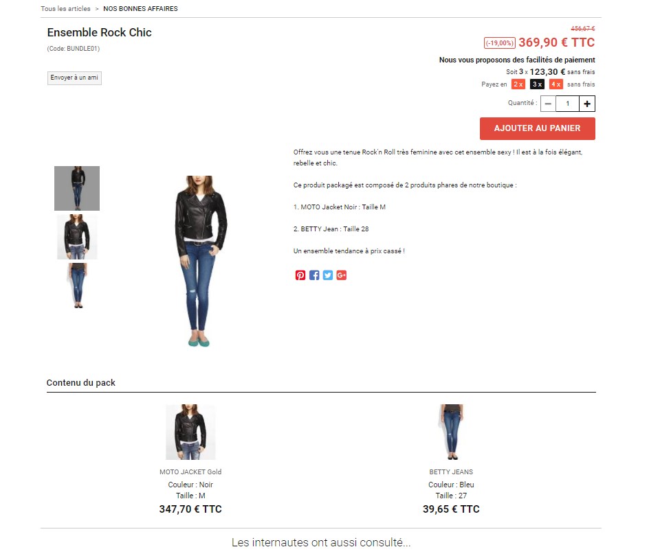 Détails des packs