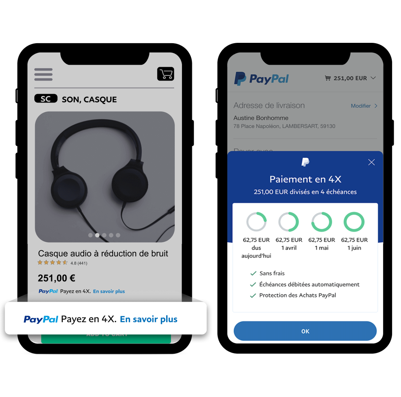 Paiement 4x fois PayPal