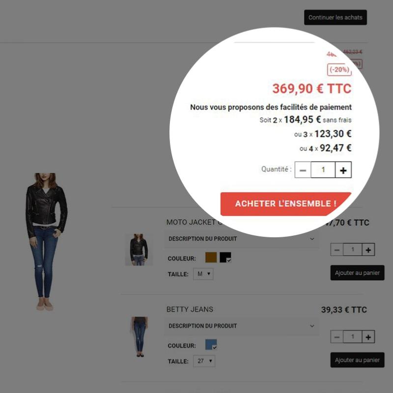 Affichage Paiement X fois