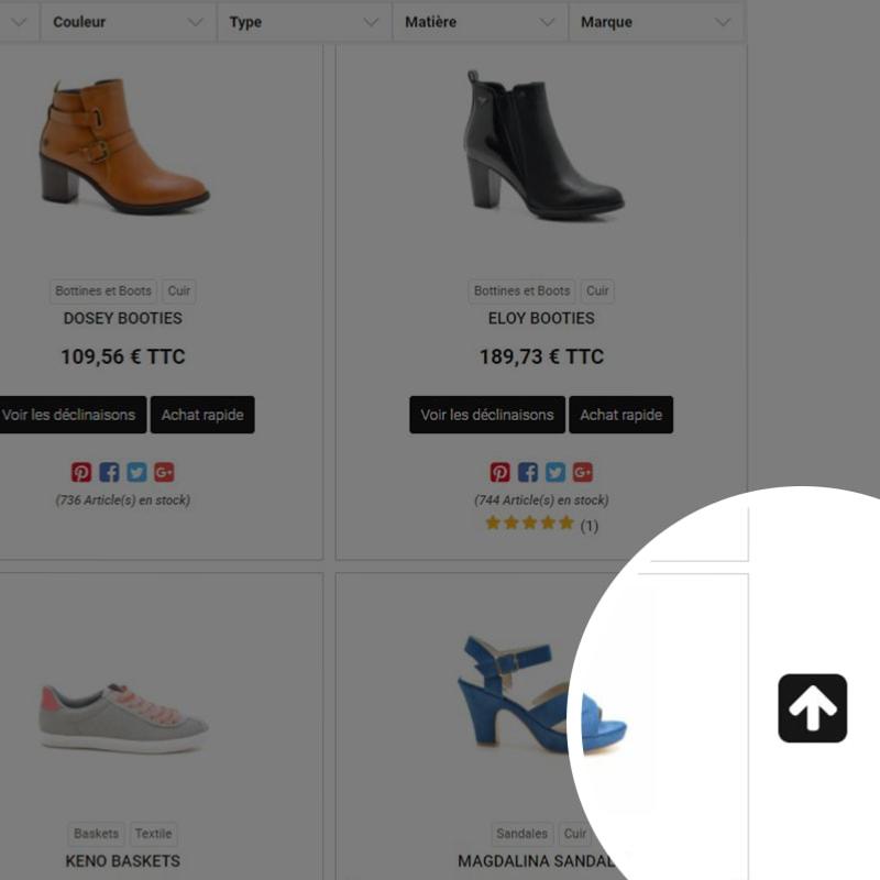 Bouton 'Retour en haut de page'