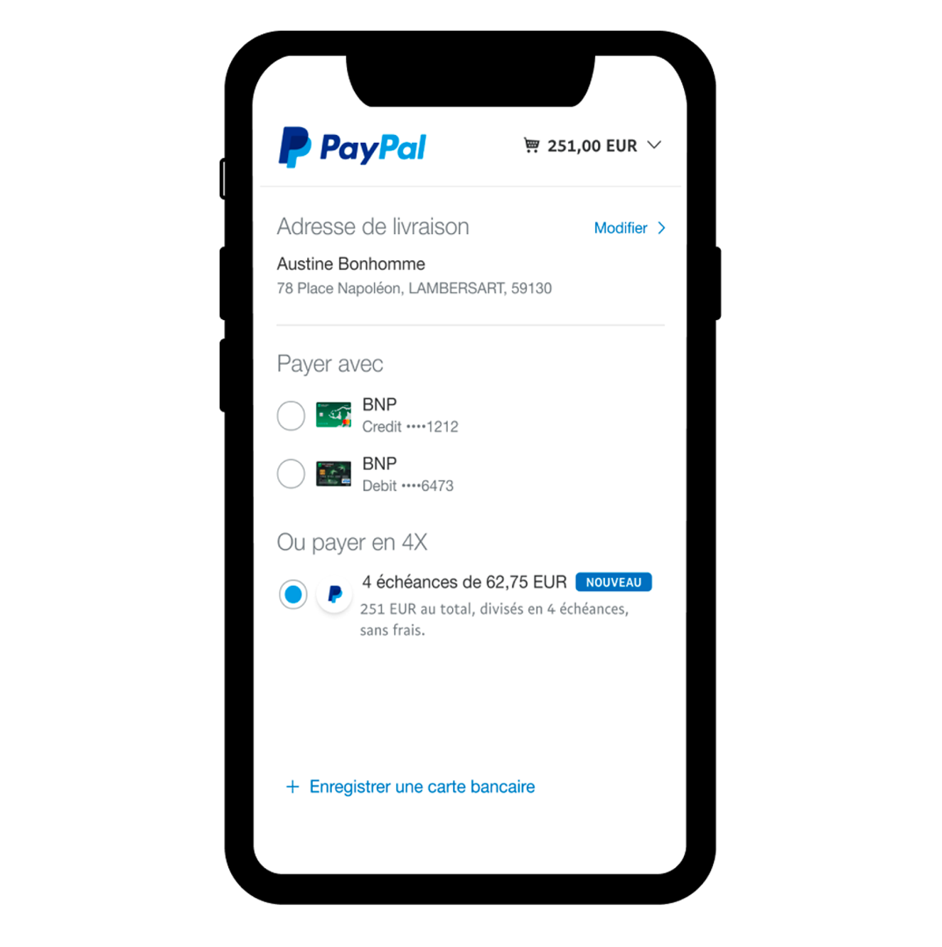 Paiement 4x fois PayPal