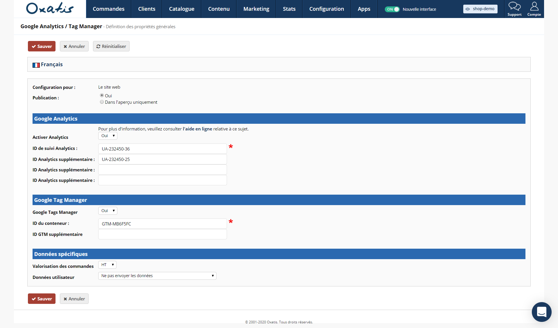 Google Analytics / Tag Manager